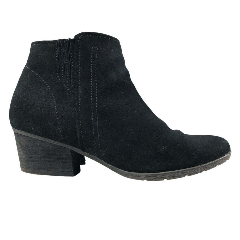 Blondo Women's Size 10M Villa Black Leather Suede Waterproof Ankle Booties Boots